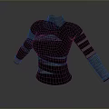 Black Knitted Sweater With High Neck And Striped Sleeve Design Details