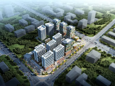 Modern Office Building Headquarters Base Industrial Park Office Building 3d model