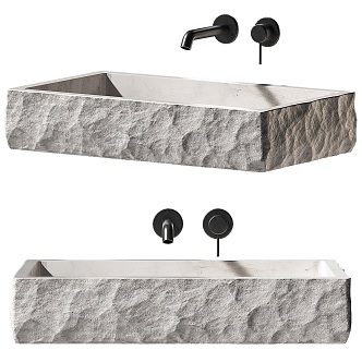 Modern stone washbasin 3d model