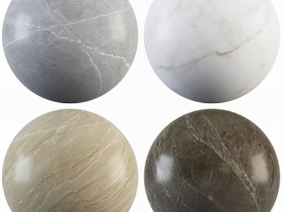 Marble Sphere Components Featuring Various Colors And Natural Textures For Decorative Design 3d model