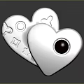 Modern monitoring head heart-shaped camera security monitoring 3d model