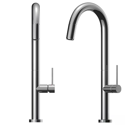 Contemporary Stainless Steel Kitchen Faucets With Sleek Design Curved Spout And Single Handle 3d model