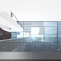 Modern Office Building Interior With Open Space Glass Curtain Wall Spiral Staircase And Natural Light