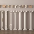 Different Styles of Classical Columns with Ornate Capitals and Fluted Details for Interior Decoration
