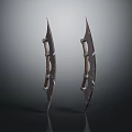 Traditional Curved Bladed Weapons With Decorative Handles And Sharp Edges