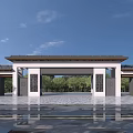 new chinese style gate 3d model