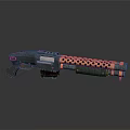Modern Metallic Gun With Black And Copper Perforated Barrel And Grip