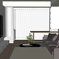 Modern Living Room Interior Design With Beige Sofa Large Screen TV And Round Coffee Table