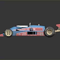Number 36 Blue Red Vintage Racing Car Model With Marlboro Logo And Gold Wheels