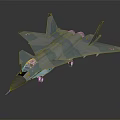 Blue Gray Camouflage Military Fighter Jet Model With Aerodynamic Wings And Tail