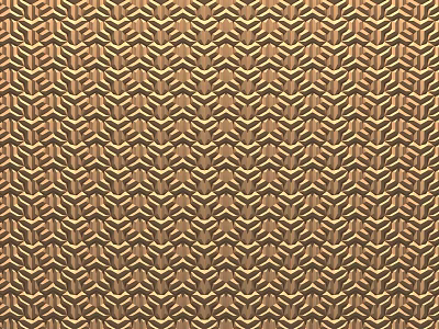 Modern Building Exterior Wall Featuring Repeating Geometric Pattern and Brown Gold Texture 3d model