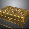 Fashion Clothing Storage Box With Colorful Geometric Patterns Gold Borders And Drawer Structure