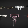 Various Stylish Hair Accessories Including Flower Wreath Golden Headband And Rose Hairpin