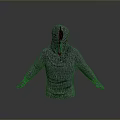 Gray Textured Long Sleeve Hoodie 3D Rendered Modern Apparel Design