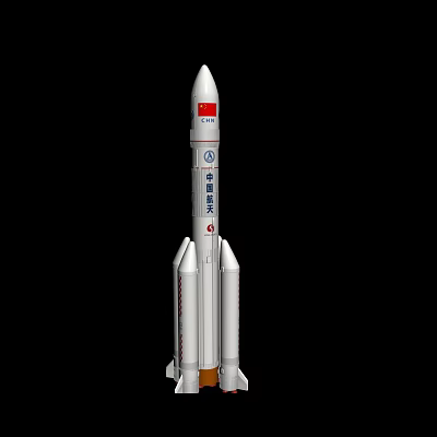 Long March 5 B rocket 3d model Long March 5 B rocket 3d model