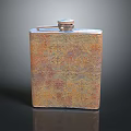 Vintage Inspired Metallic Flask Featuring Engraved Patterns Copper Toned Finish And Handle