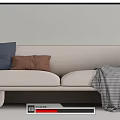 modern double sofa fabric double sofa 3d model