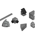 Various Shaped Metal Mechanical Components For Industrial Applications And Machinery 3d model