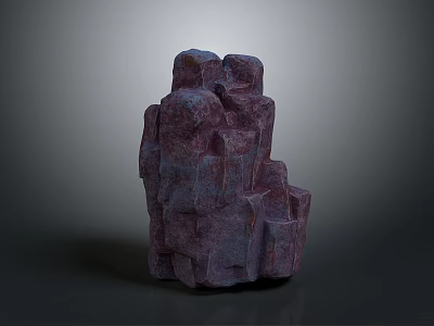 Wood Stone Sculpture With Natural Texture And Stacked Structure For Interior Decor 3d model