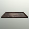 Dark Brown Wooden Tray With Decorative Edge For Versatile Home Use
