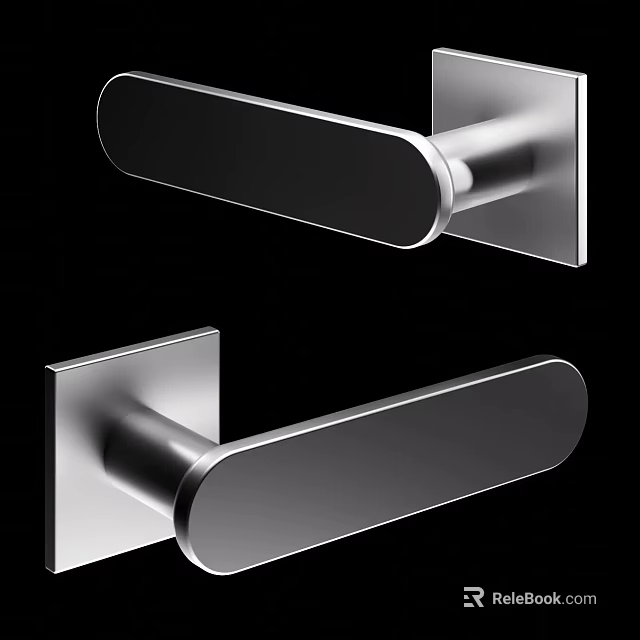 Modern Stainless Steel Door Handle with Sleek Contemporary Design for Interior Home Doors 3d model 