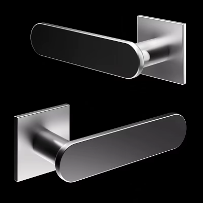 Modern Stainless Steel Door Handle with Sleek Contemporary Design for Interior Home Doors 3d model