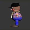 Cartoon Figure With Black Red Cap Smiling Face Striped Shirt Blue Pants And GANGBOSS Text