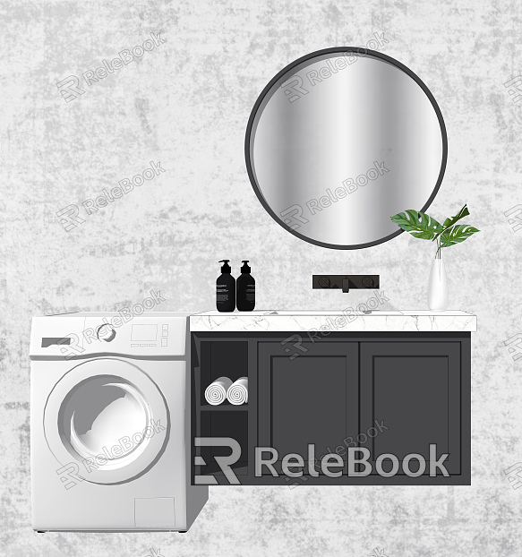 modern sink bathroom cabinet washing machine model