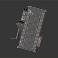 Industrial Metal Machinery Structure Featuring Open Frame And Platform Railing