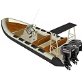 Open Deck Yacht With Twin Engines Helm Console Seating And Sunshade