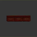 Red Leather Three Seater Sofa With Button Tufted Design And Wooden Base