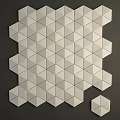 White Hexagonal Geometric Pattern Ceiling Tiles With 3D Design And Modern Aesthetic 3d model
