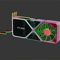 RTX 3090 Graphics Card Electronic Device With Cooling Fan And Modern Design
