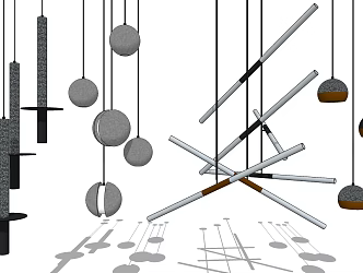 Modern chandelier small chandelier combination 3d model