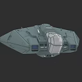 Futuristic Gray Spaceship With Transparent Cockpit And Side Engine Structures
