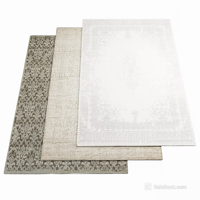 Square Rugs With Various Colors And Decorative Patterns For Home Decor 3d model