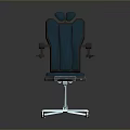 Ergonomic Office Chair with Adjustable Armrests Blue Swivel Base and Wheels