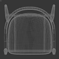 Modern Leisure Chair With Woven Backrest Wooden Frame And Padded Fabric Seat