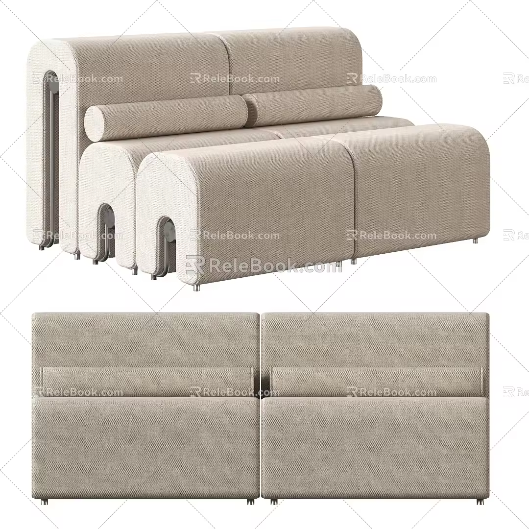 Double sofa leisure sofa 3d model