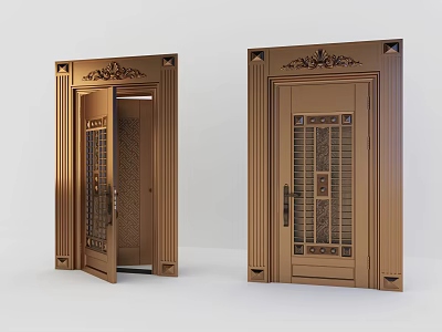 European-style anti-theft door anti-theft double door 3d model