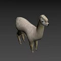 Realistic White Fluffy Alpaca Standing 3D Model with Soft Fur Texture 3d model