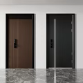 Modern Security Doors with Different Colors and Sleek Designs for Home Interior 3d model