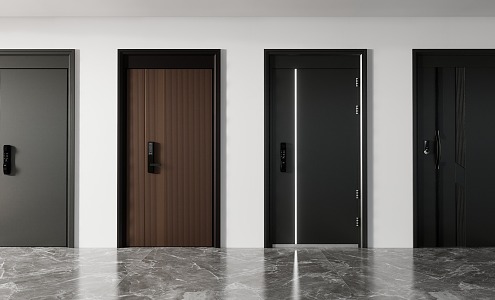 Modern password door entrance door 3d model