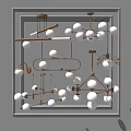 Modern lamp combination chandelier 3d model