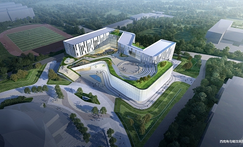 Design of College Student Activity Art Center and College Office Building of Maritime College 3d model