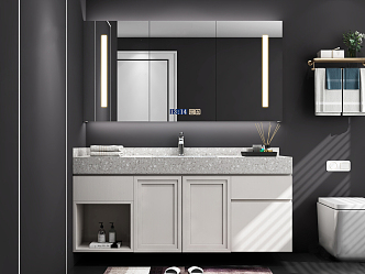 modern sink bathroom cabinet 3d model