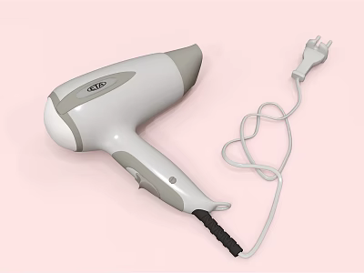 ORION White And Gray Hair Dryer With Power Cord As Daily Electrical Appliance 3d model
