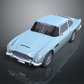 Light Blue Classic Sports Car With Vintage Design And Sleek Exterior