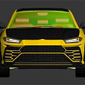 Yellow And Black Sporty SUV With Sleek Design And Black Rims