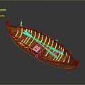 Classic Wooden Rowing Boat In Red Brown With Traditional Frame And Seats
